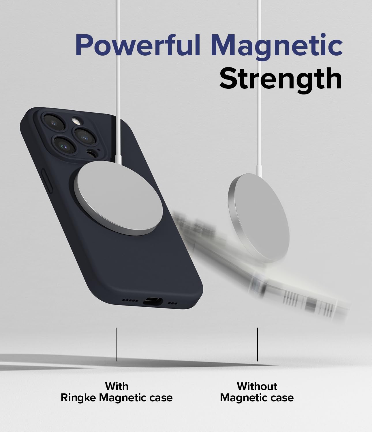 Ringke Silicone Magnetic cover iPhone 15 Pro Deep Blue magnetica