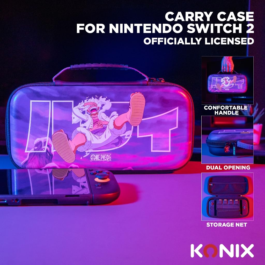 Konix One Piece Custodia Switch 2 Luffy Gear 5 Viola 8 Giochi