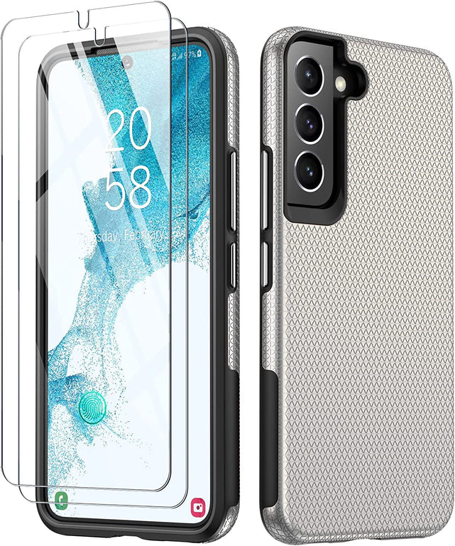 Redpepper Galaxy S22 Custodia nera + 2 vetri antishock