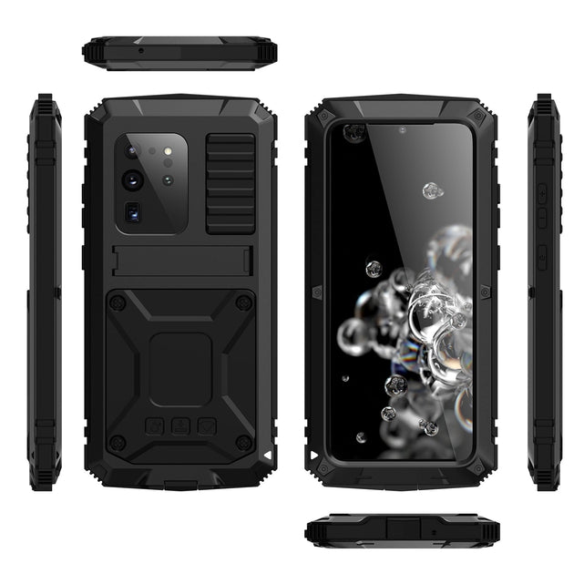 Redpepper Galaxy S21 Cover Alluminio Nero Antiurto con Supporto