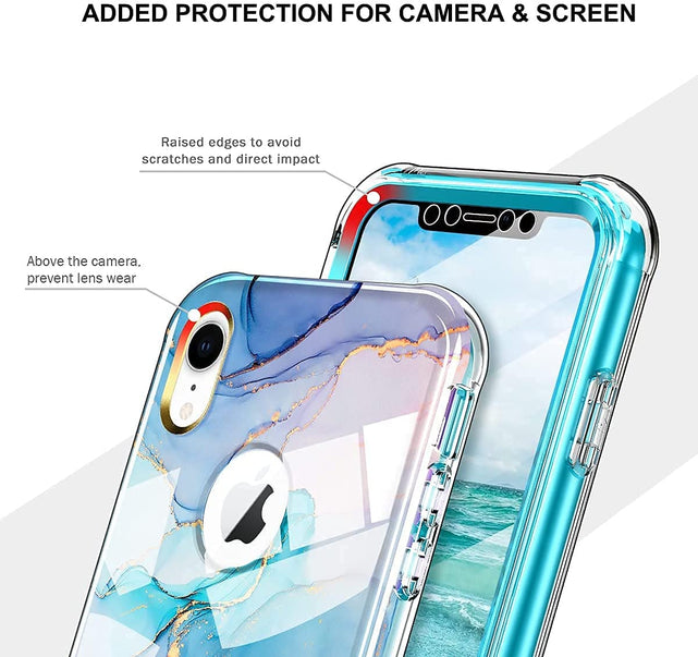 Redpepper Apple Cases iPhone XR Cover Marmo con Pellicola