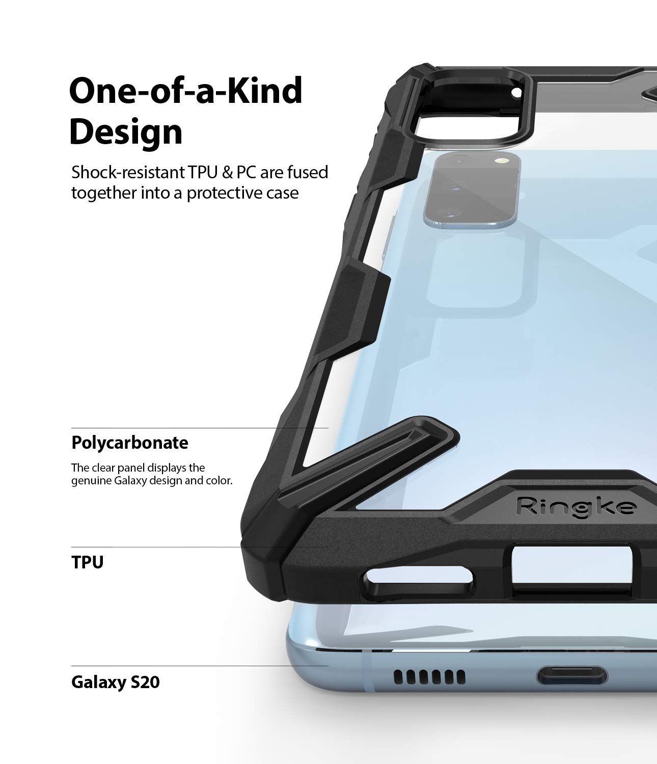 Ringke Fusion-X Custodia Galaxy S20 6.2 Nera Antiurto TPU
