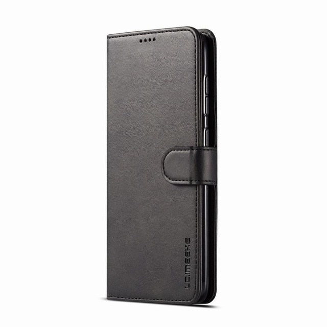 Redpepper Note 10 Plus Cover a Portafoglio Pelle Nera con Stand