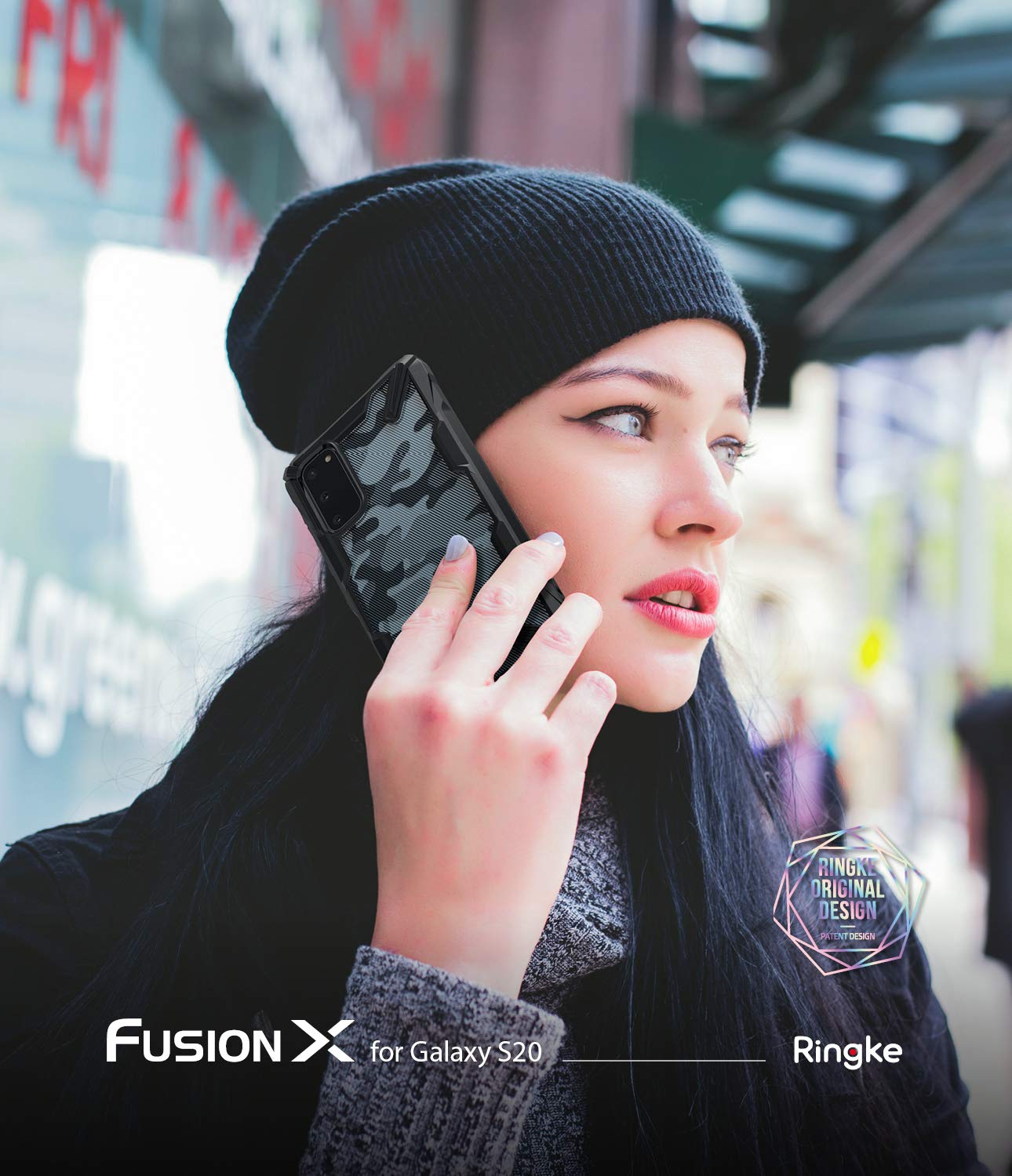 Ringke Fusion-X Custodia Galaxy S20 6.2 Camo Black Antiurto