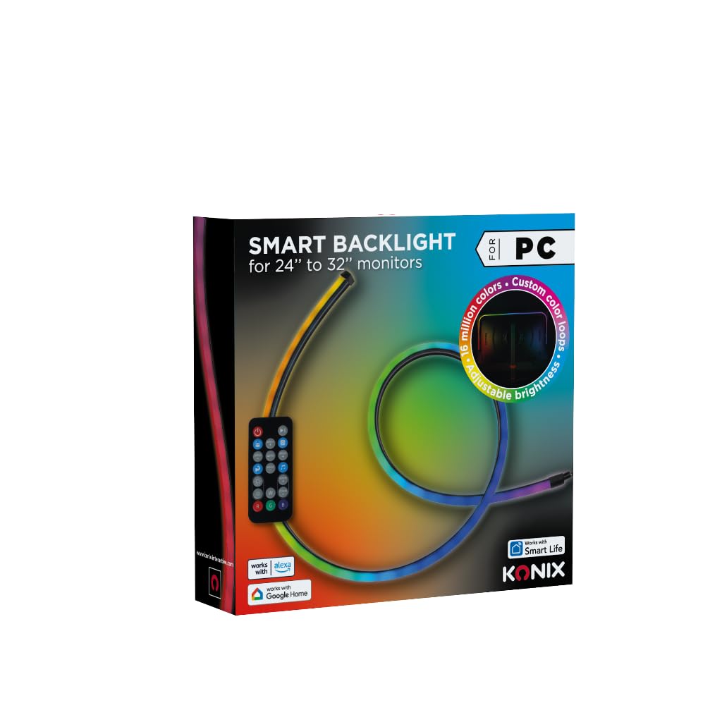 Konix Smart Monitor Backlight Striscia LED RGBIC 24-32"