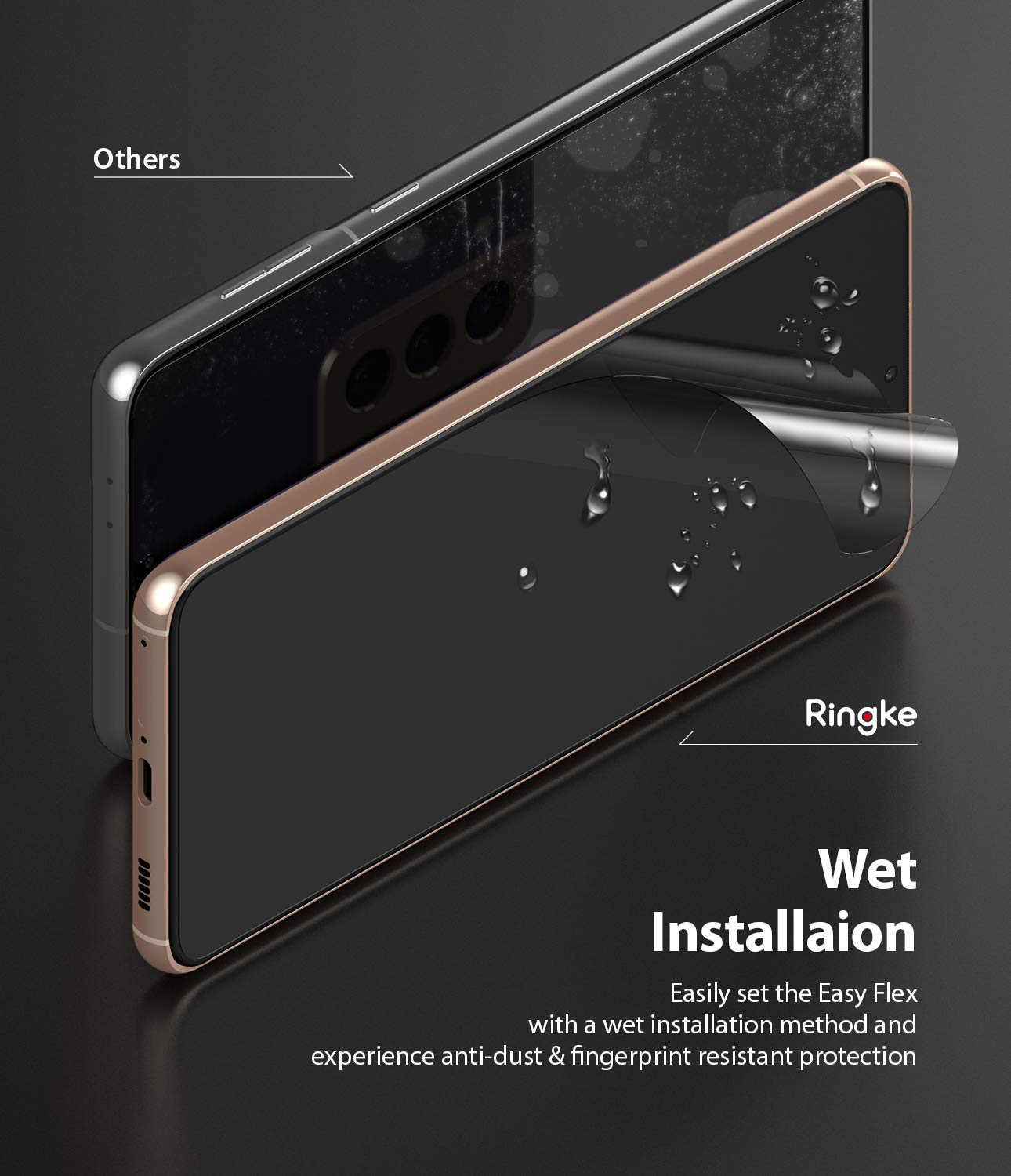 Ringke Easy Flex pellicola S21 Plus installazione umido 2 pezzi