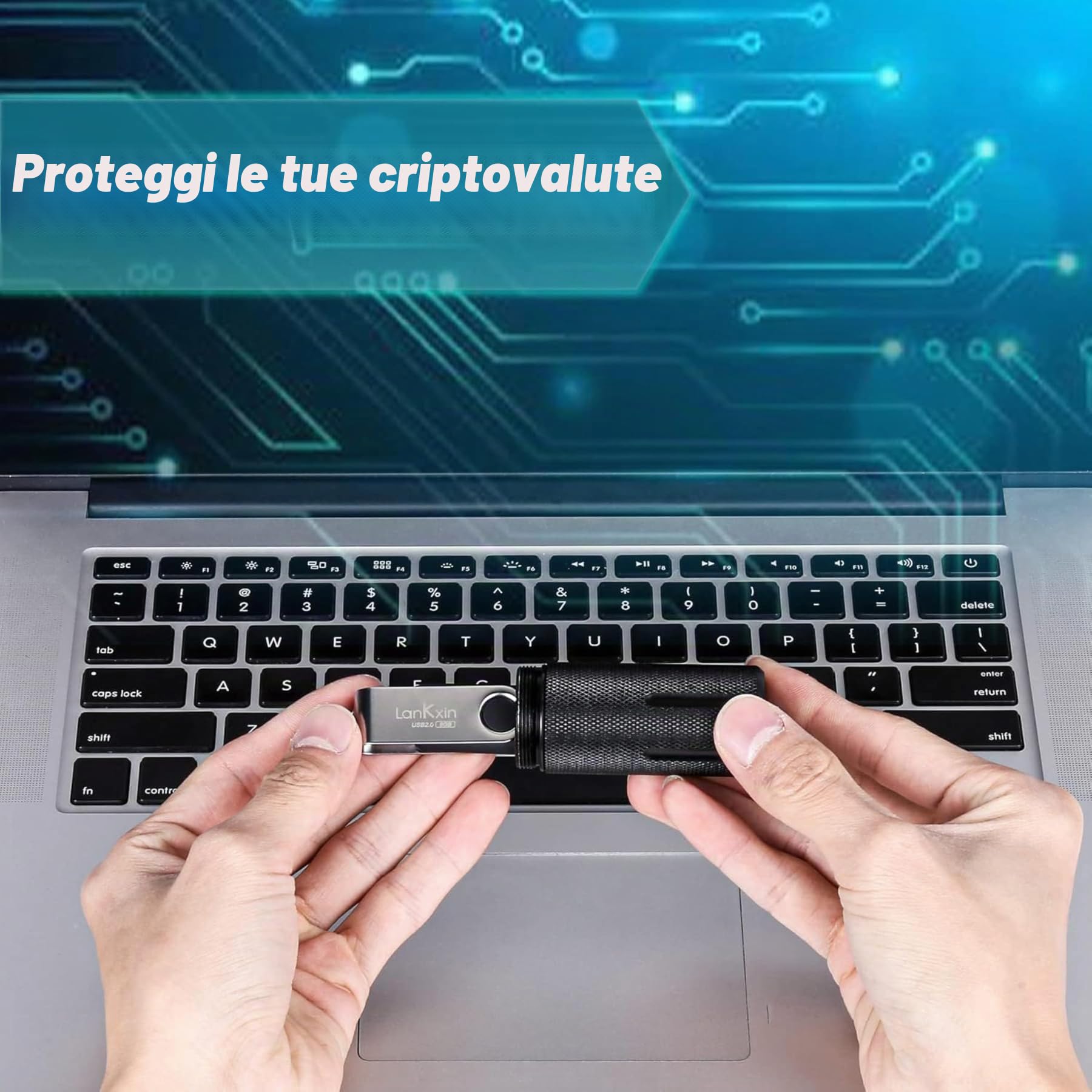 Aenllosi SSD Case custodia alluminio Ledger Nano X nero antiurto