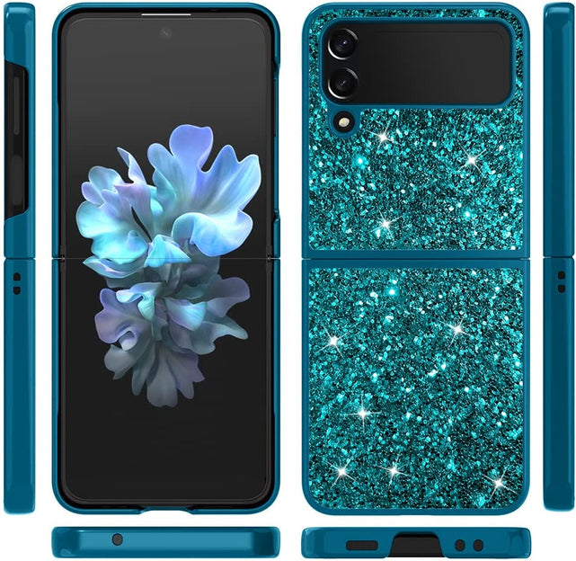 Redpepper Galaxy Z Flip 4 cover glitter blu brillantini donna