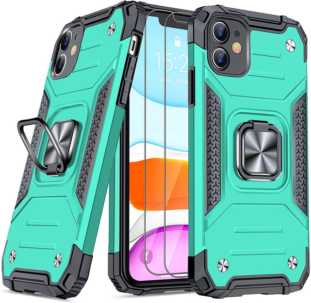 Redpepper Apple Cases Cover iPhone 11 Nero Anello Stand Militare