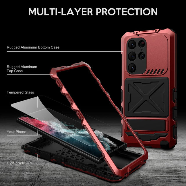 Redpepper Galaxy Cases S23 Ultra custodia metallo heavy duty stand