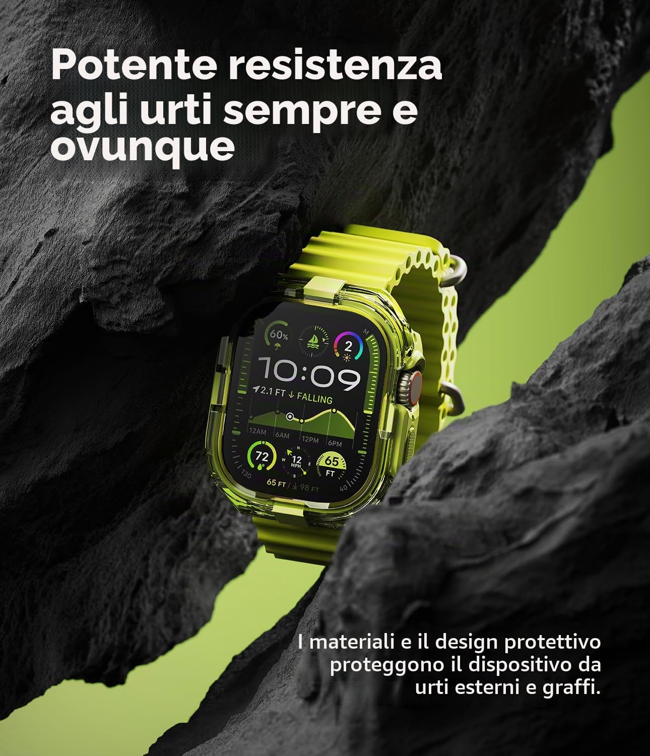 Ringke Fusion Bumper cover Apple Watch Ultra verde neon 49mm