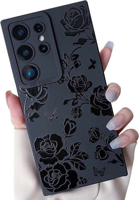 Redpepper Galaxy Cases cover Galaxy S25 Plus nera fiori farfalla silicone
