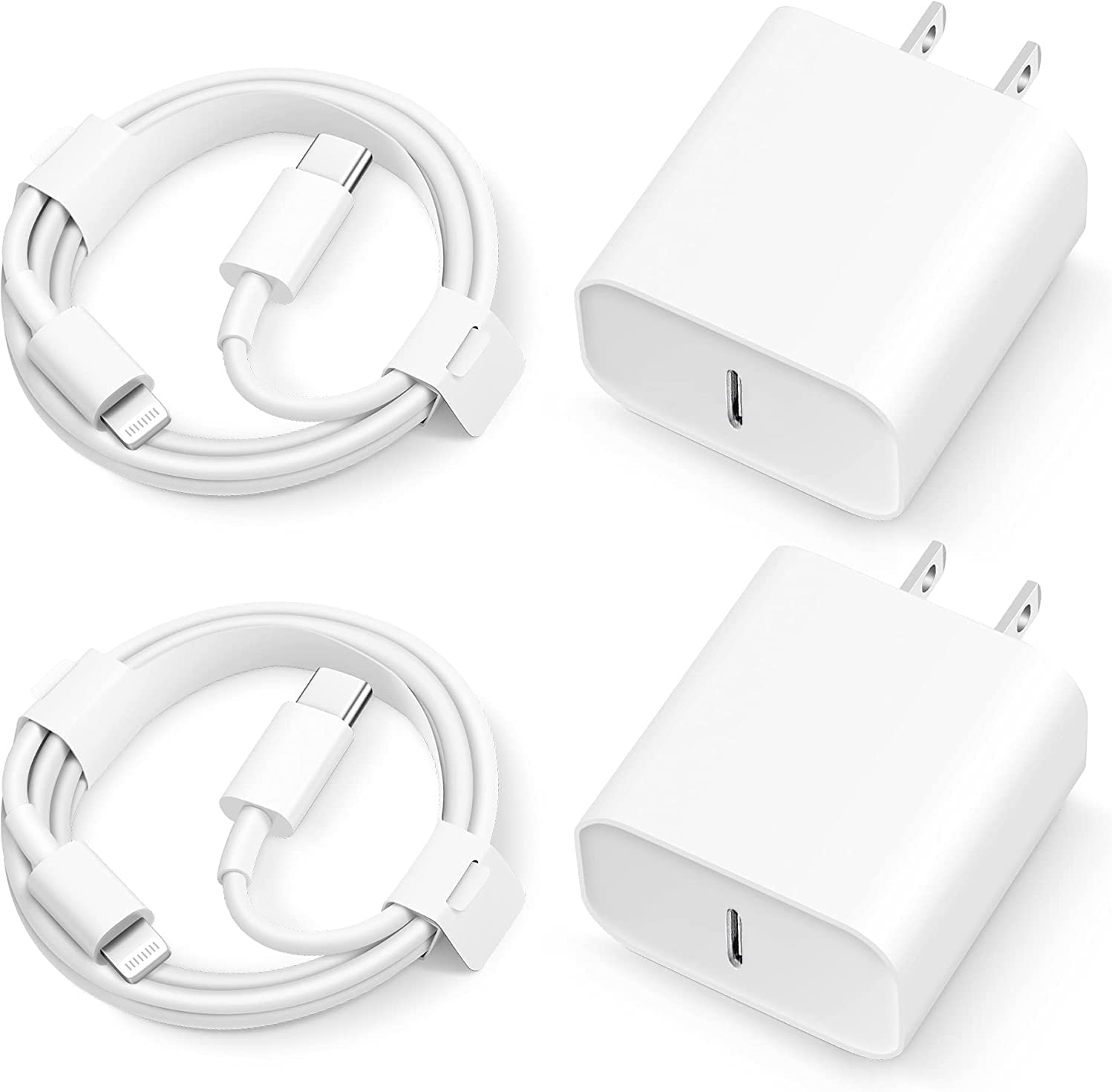 Redpepper 20W Caricabatterie Rapido USB-C 2 Pezzi con Cavo