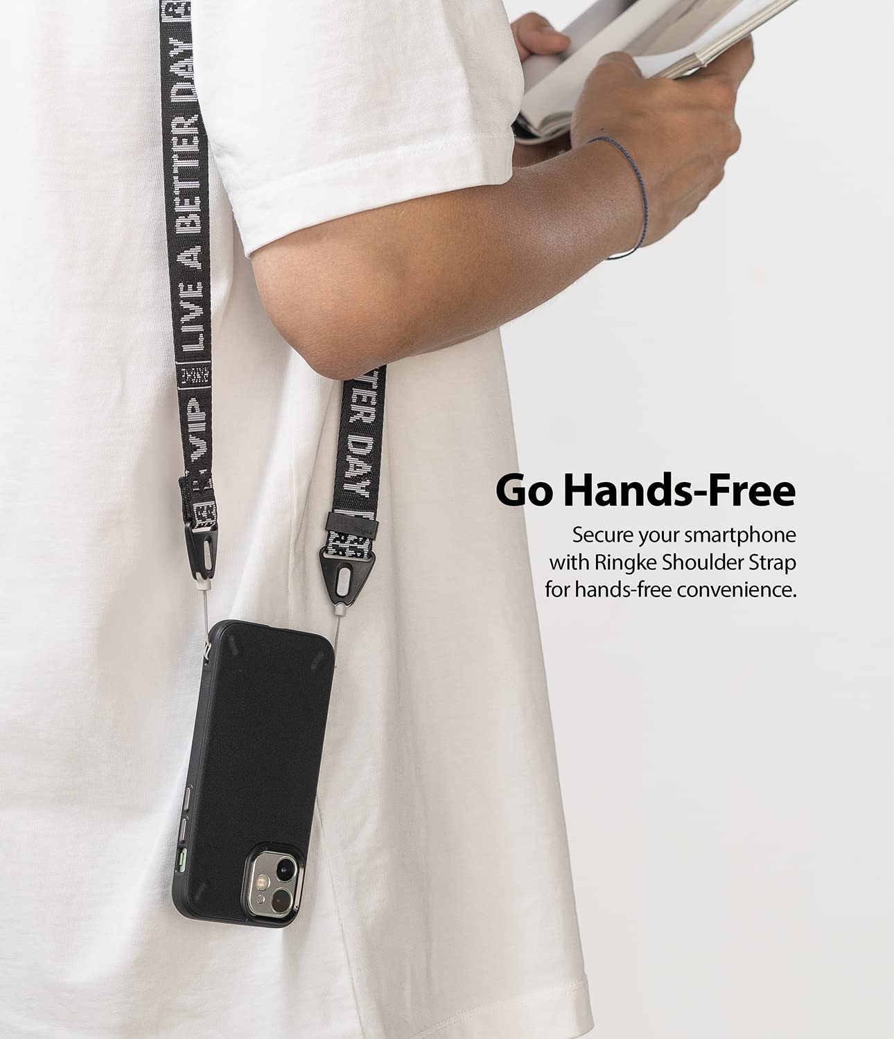 Ringke Strap Ticket Band 2 tracolla nylon nero regolabile