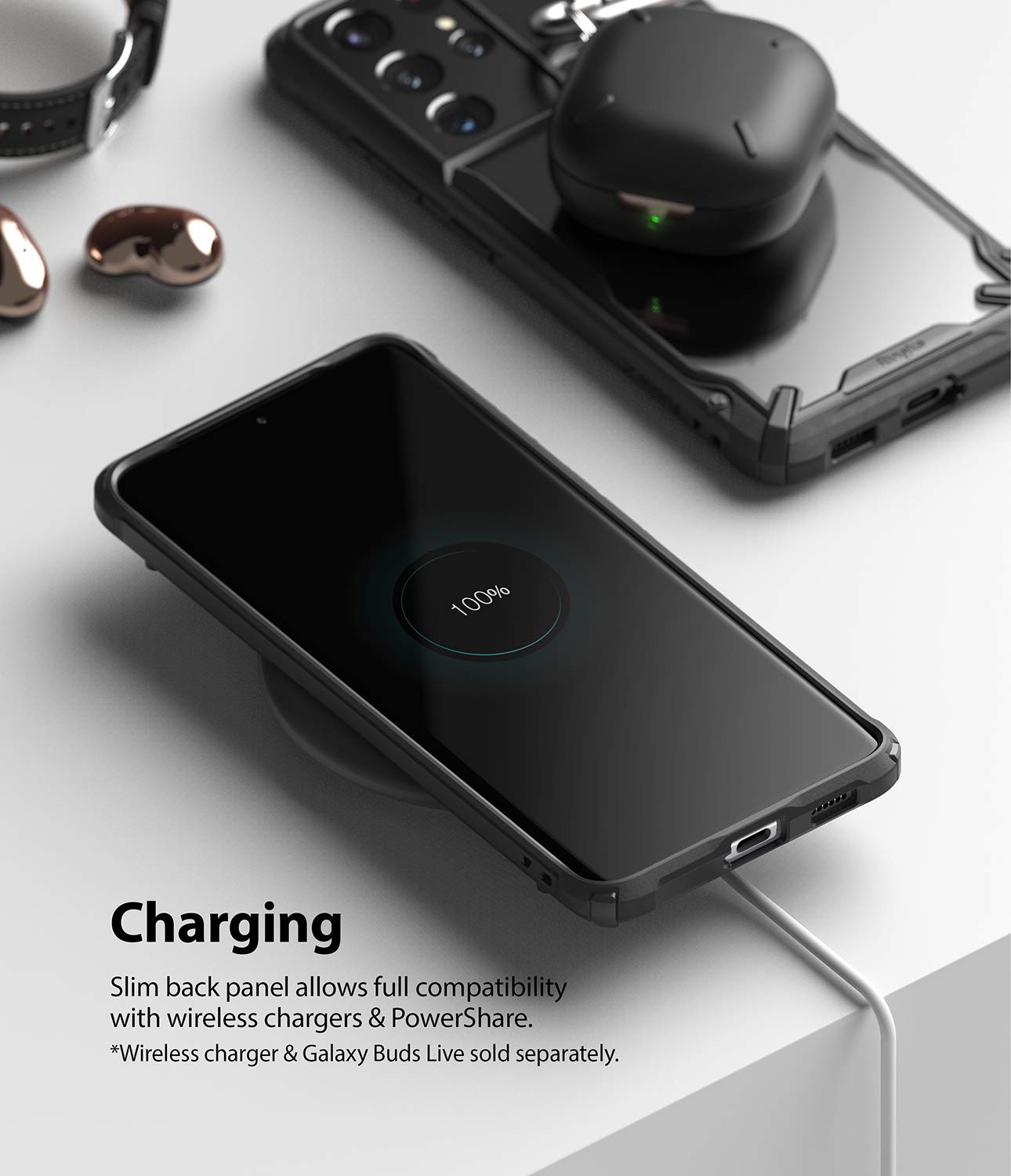 Ringke Fusion-X Galaxy S21 Ultra Cover Nera Black Trasparente