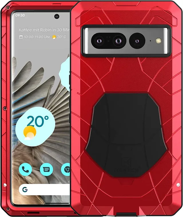 Redpepper Pixel Cases Pixel 7 Pro cover alluminio rossa