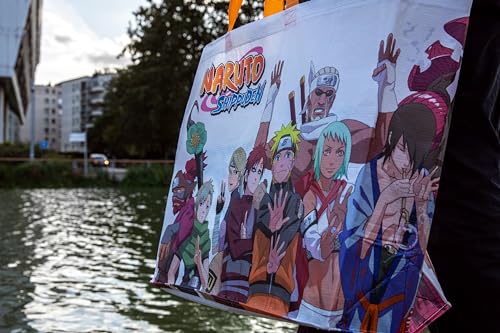 Konix Naruto Shippuden Borsa Spesa Tote 40x45 Bianco riciclato