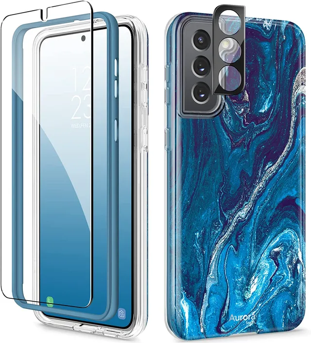 Redpepper Galaxy Cases Marmo cover Samsung S21 sabbia con vetro
