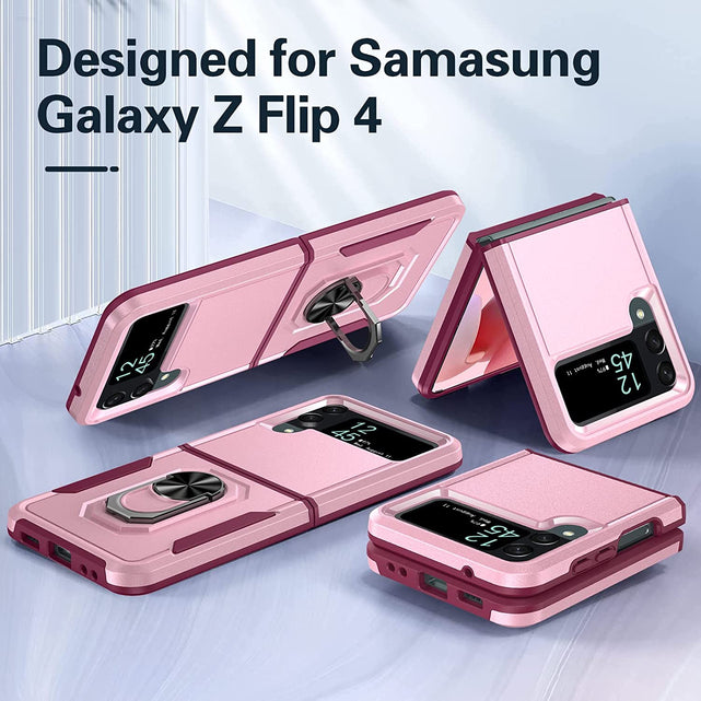 Redpepper Z Flip 4 Cover Rosa Antiurto con Anello Stand