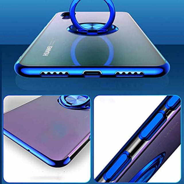 Redpepper Galaxy A70 Cover Trasparente Blu con Anello