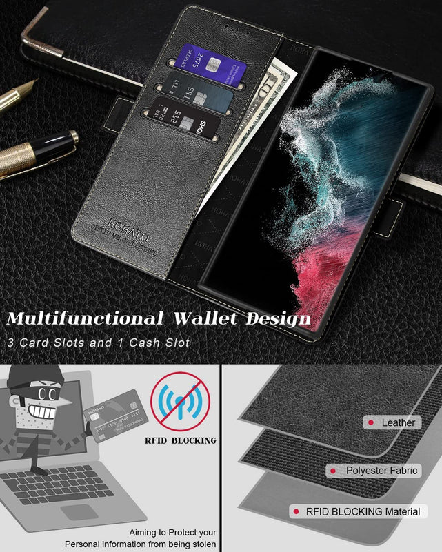 Redpepper Galaxy S22 Ultra custodia portafoglio pelle RFID