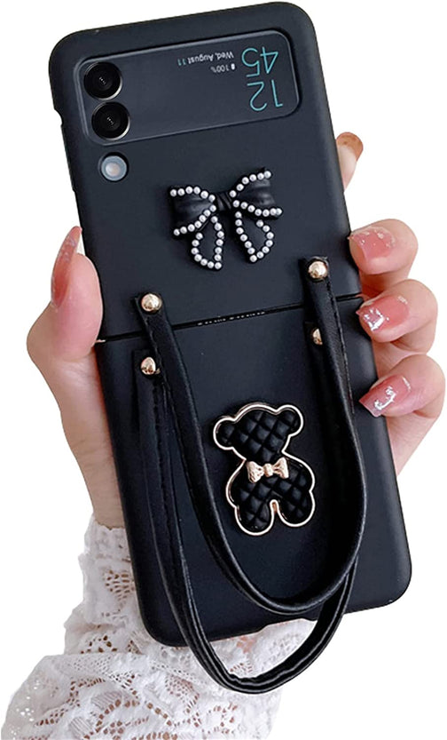 Redpepper Galaxy Cases Z Flip 4 cover viola orso con tracolla
