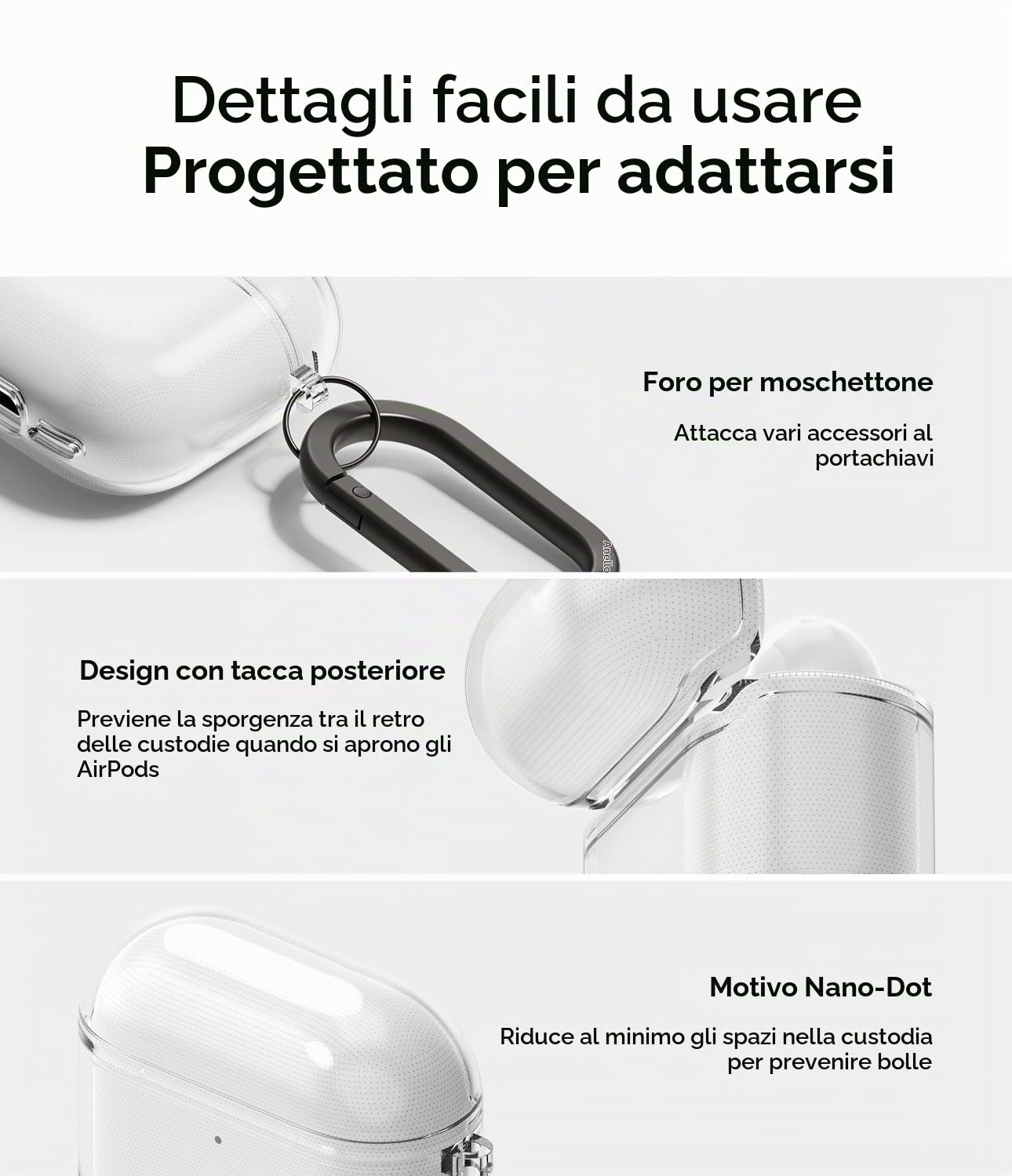Ringke Air Cover AirPods 4 custodia Clear TPU