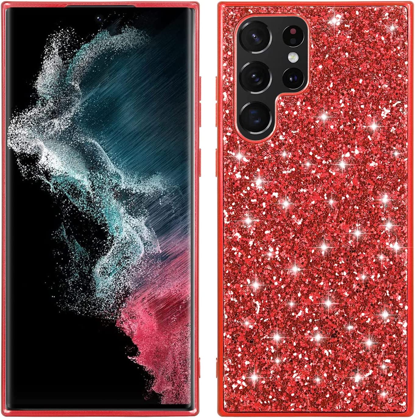 Redpepper Galaxy S23 Ultra Cover Glitter Doppio Strato