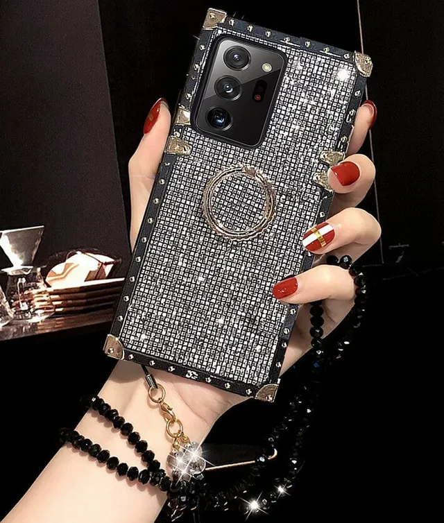 Redpepper Note 20 Ultra 5G Cover Glitter Anello Nera
