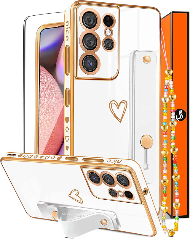Redpepper Galaxy S21 Ultra cover cuore nera con laccio