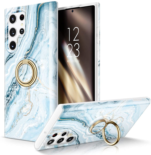 Redpepper Galaxy Cases S22 Ultra cover marmo con anello