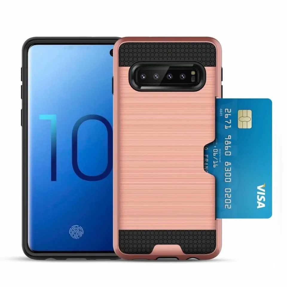 Redpepper Galaxy S10 Cover Slim Nera con Porta Carte