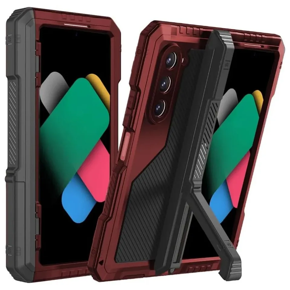 Redpepper Galaxy Cases Z Fold 6 custodia metallo con S Pen e stand
