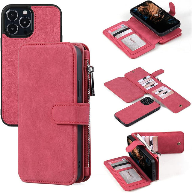 Redpepper iPhone 13 Pro Max custodia portafoglio marrone