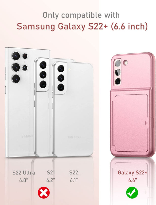 Redpepper Galaxy S22 Plus Custodia Portafoglio Oro Rosa