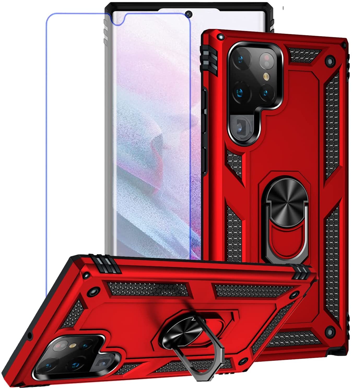 Redpepper Galaxy S22 Ultra cover anello stand 360°