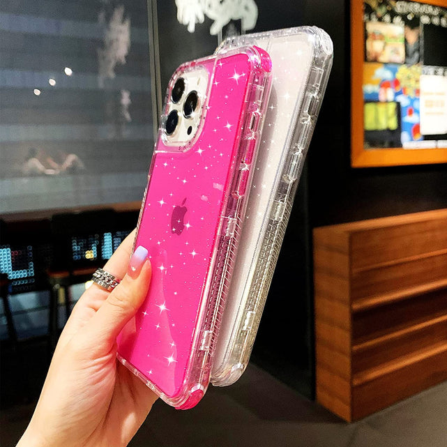 Redpepper iPhone 13 Pro Max Cover Glitter Rosa Antiurto