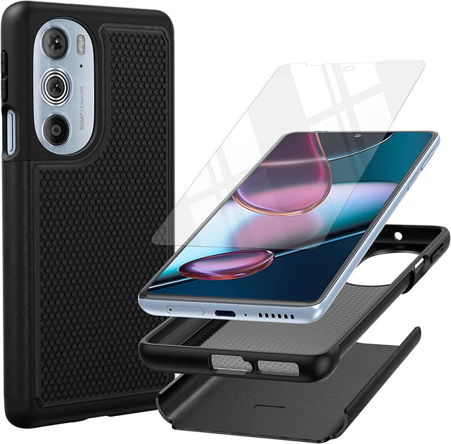 Redpepper Motorola Edge Plus cover nero antiurto doppio strato