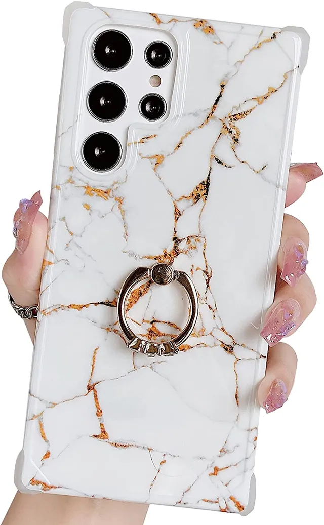 Redpepper Galaxy Cases S22 Ultra cover marmo strass con anello