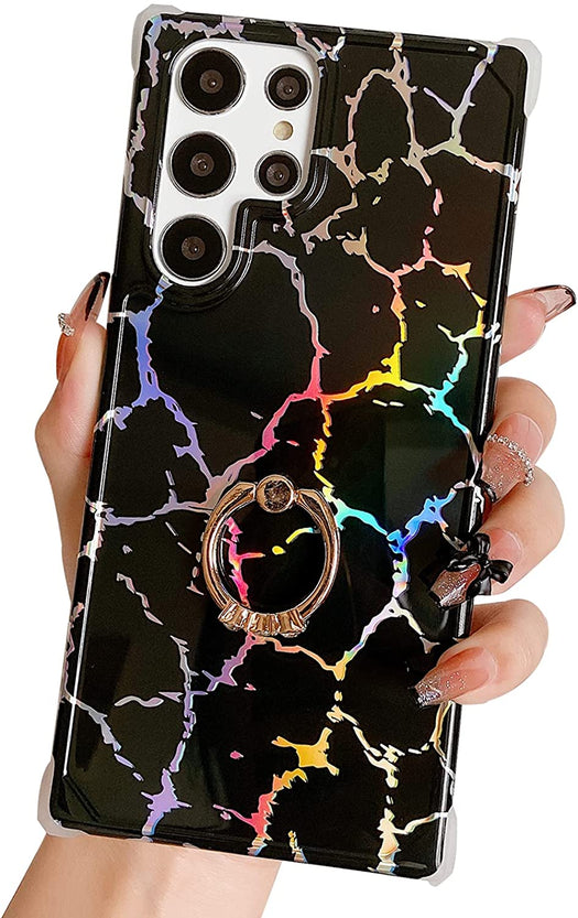 Redpepper Galaxy Cases S22 Ultra cover marmo strass con anello