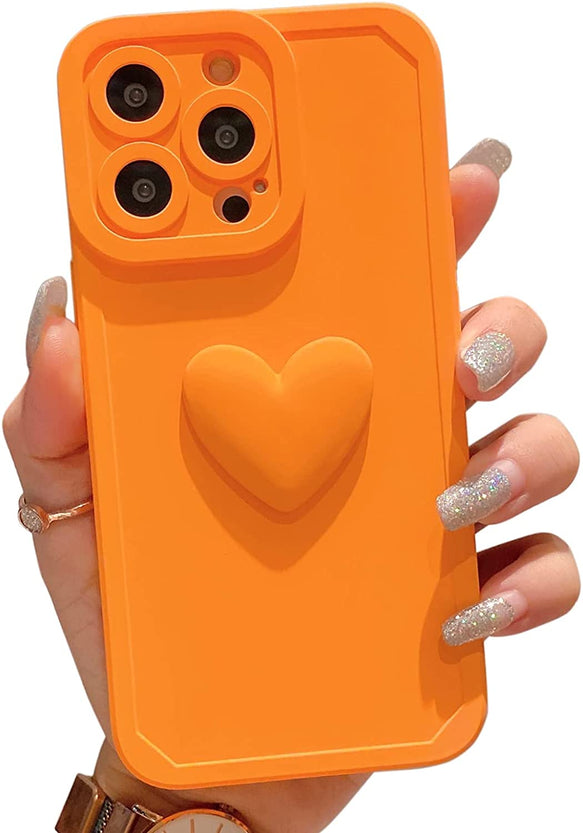 Redpepper iPhone 13 Pro Max cover silicone cuore 3D rosa