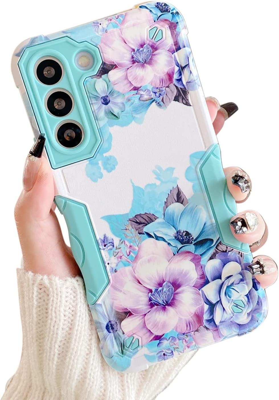 Redpepper Galaxy S22 Plus cover glitter fiori slim antiurto