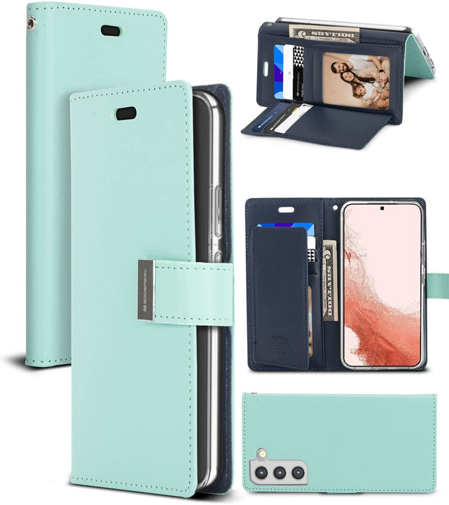 Redpepper Galaxy Cases S22 Plus Flip Cover pelle 6 carte