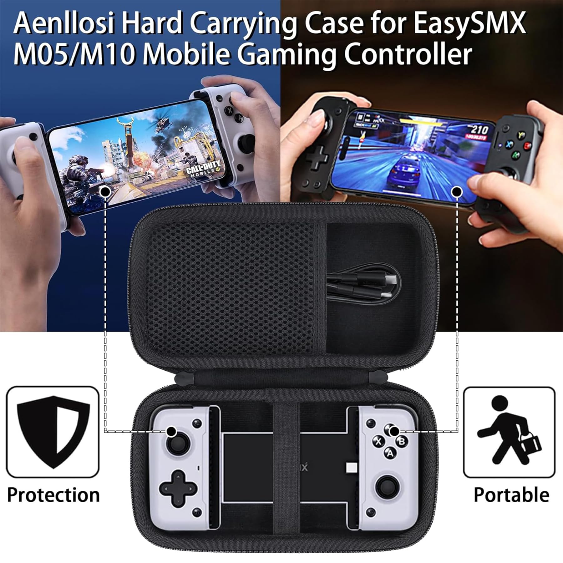 Aenllosi Game Controller Case Easysmx M05 M10 EVA Nero
