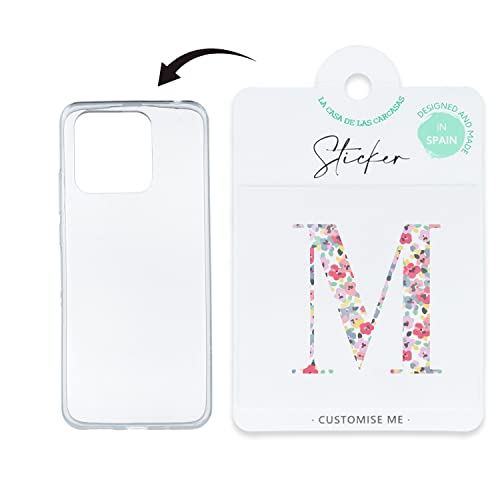 La Casa de las Carcasas Cover + sticker Lettera Fiori silicone