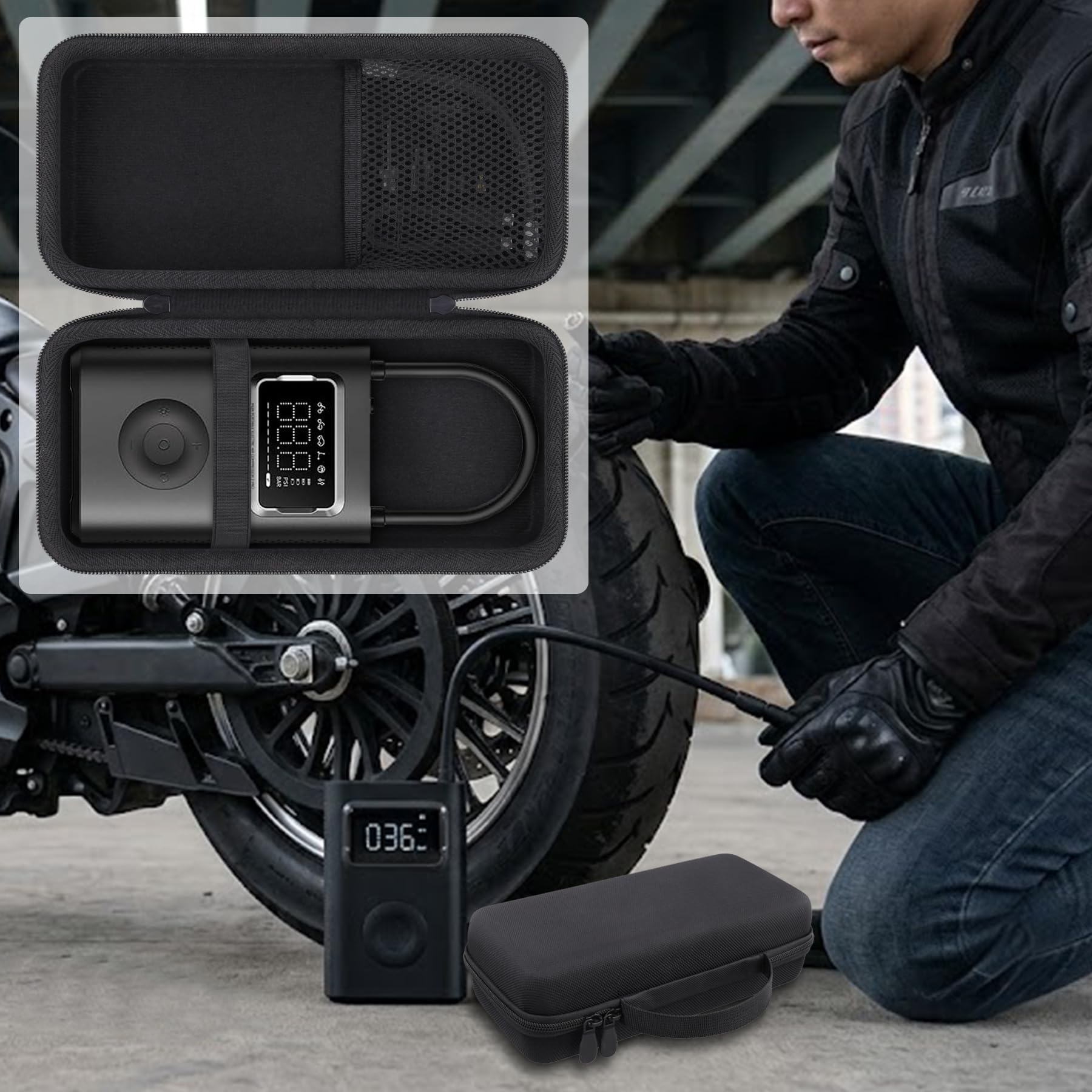 Aenllosi Custodia Xiaomi Air Compressor 2 Pro EVA nera 27x12,5x8