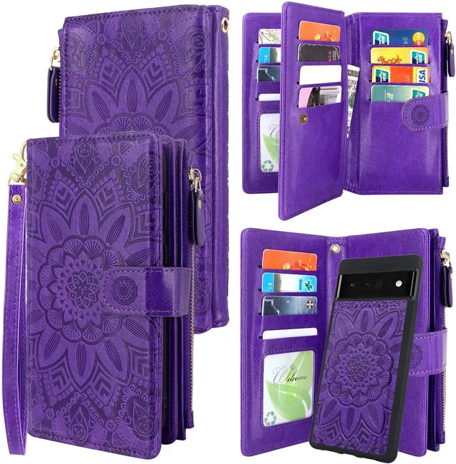 Redpepper Pixel Cases wallet Pixel 6 Pro pelle con zip 12 carte