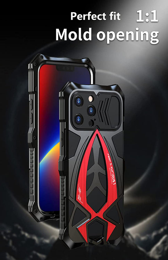 Redpepper iPhone 13 Pro Max Cover Metallo Antiurto con Vetro