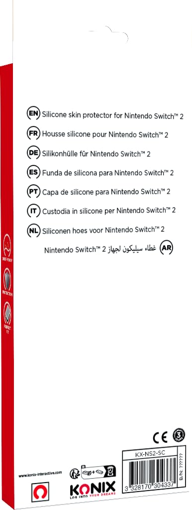 Konix Custodia Silicone Nintendo Switch 2 Nero Antishock