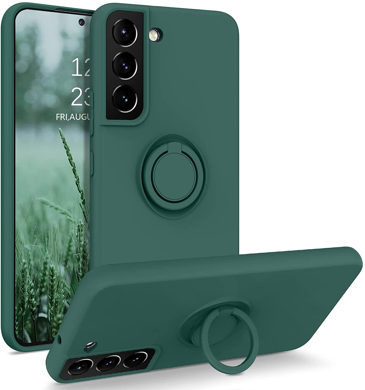 Redpepper Galaxy S22 Cover Anello Silicone Verde